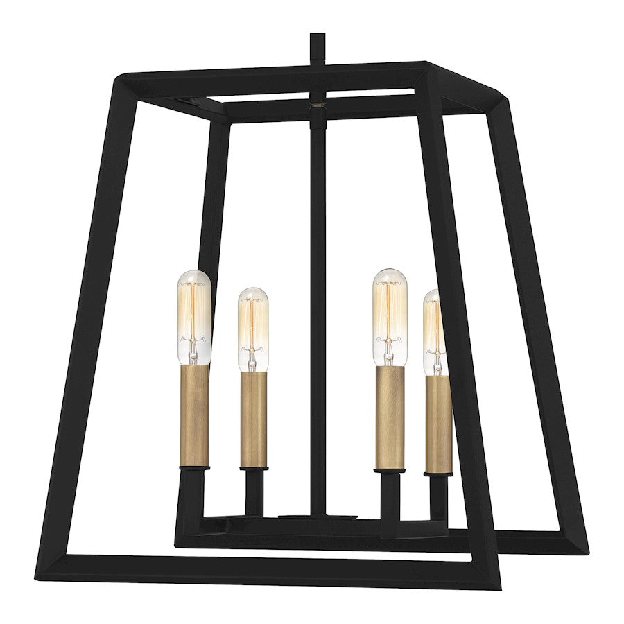 4 Light Pendant, Matte Black