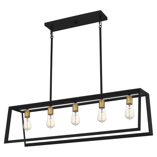 Quoizel Tilly 5 Light Chandelier Light, Matte Black - TIL538MBK