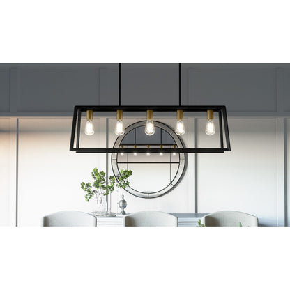 Quoizel Tilly 5 Light Chandelier Light, Matte Black