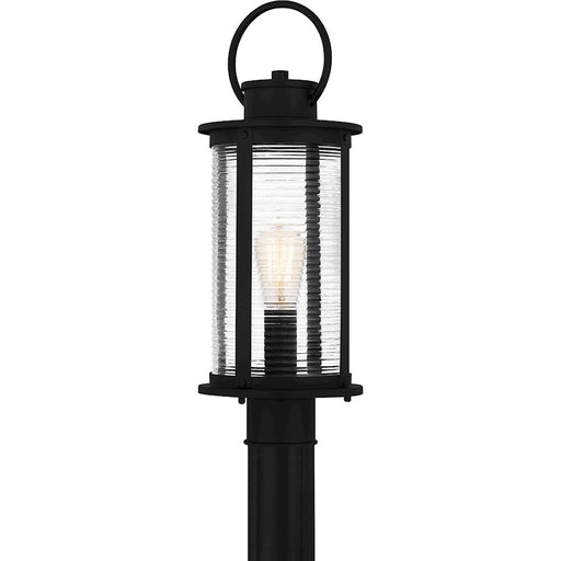 Quoizel Tilmore 1 Light 20" Outdoor Lantern, Black/Clear Ribbed - TLM9007MBK