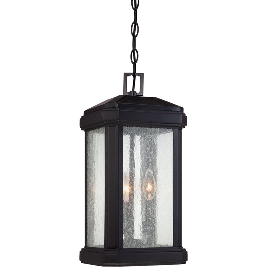 Quoizel Trumbull 3 Light Mini Pendant, Mystic Black/Clear Seeded - TML1508K