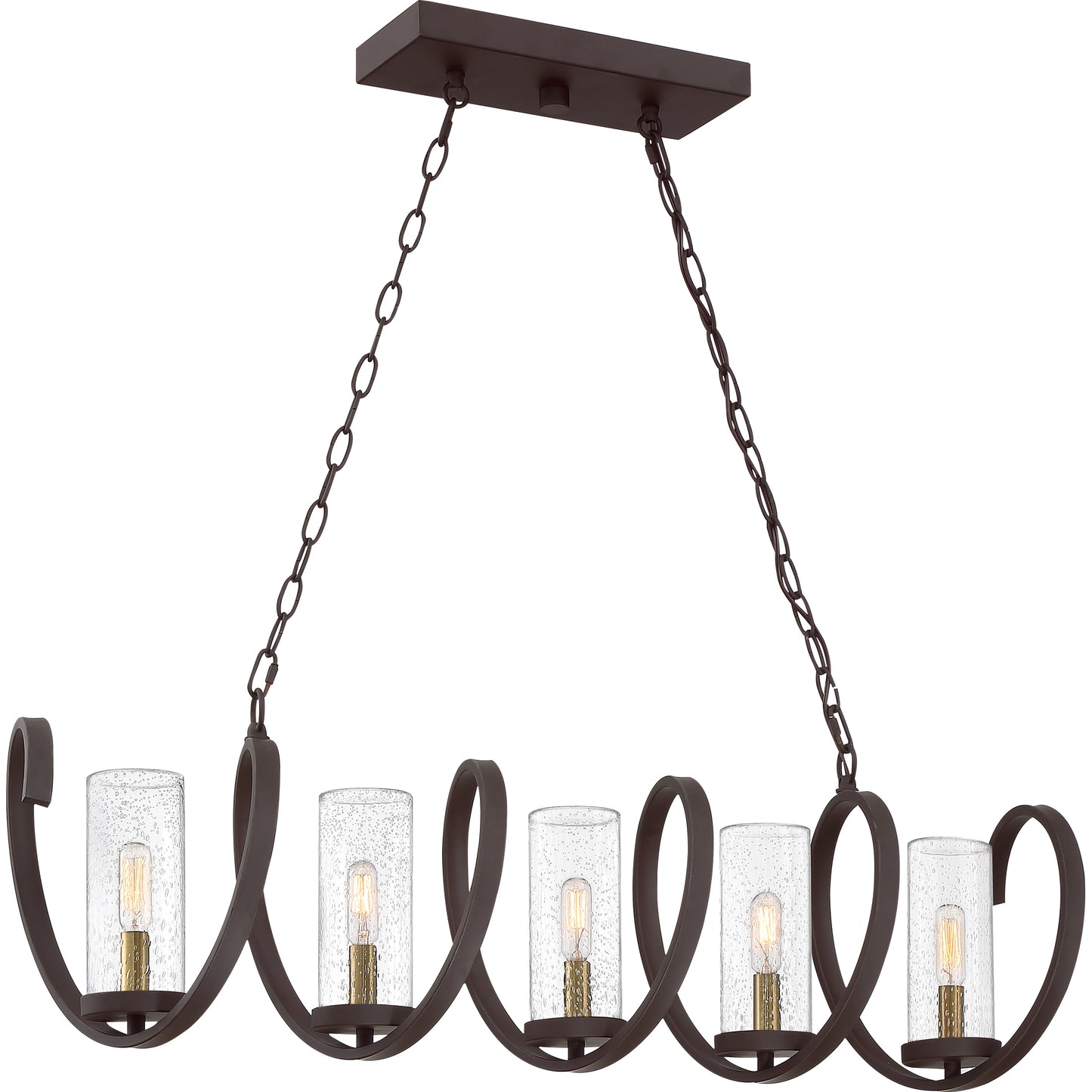 Quoizel Tumult 5 Light Island Chandelier, Western Bronze