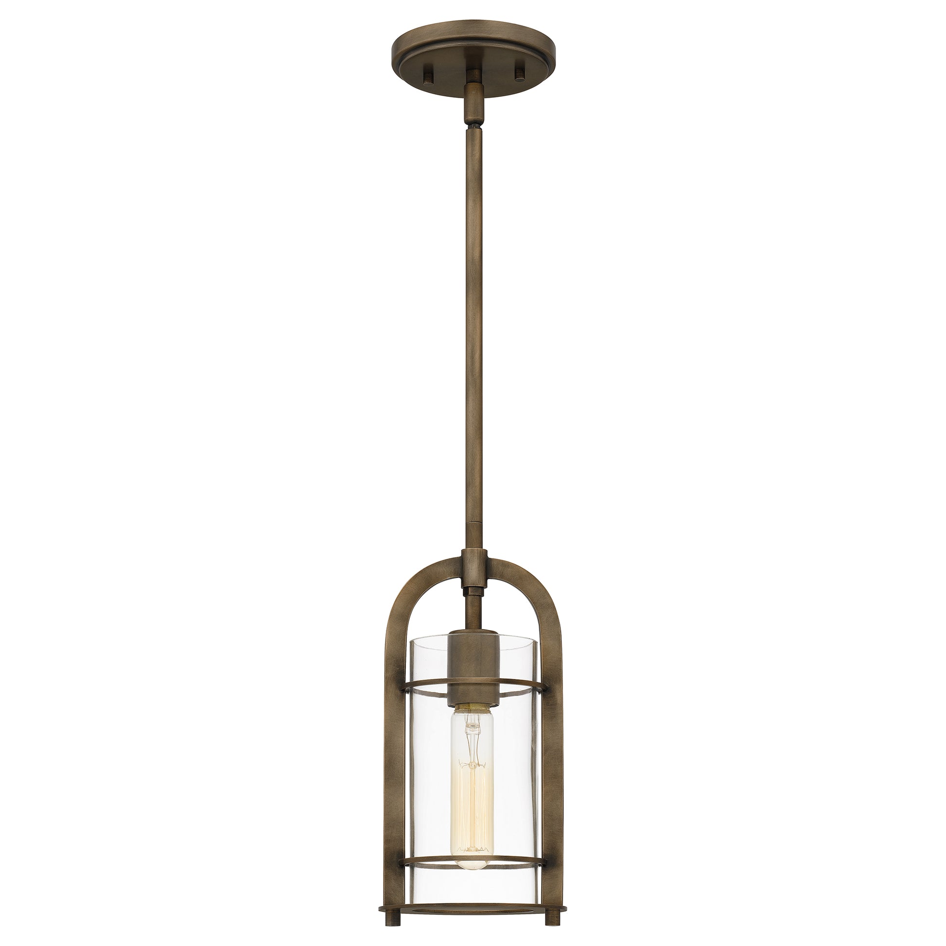 Quoizel Toscana 1 Light Mini Pendant, Statuary Bronze/Clear - TOS1505SU