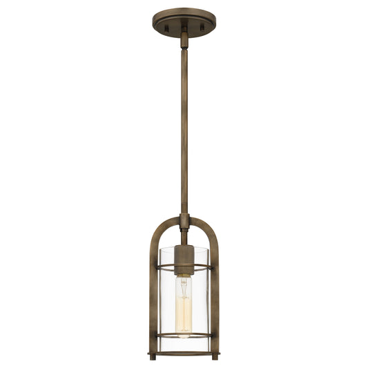 Quoizel Toscana 1 Light Mini Pendant, Statuary Bronze/Clear - TOS1505SU