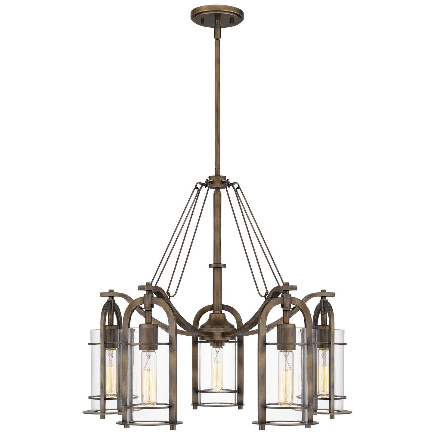 Quoizel Toscana 5 Light Chandelier, Statuary Bronze/Clear - TOS5026SU