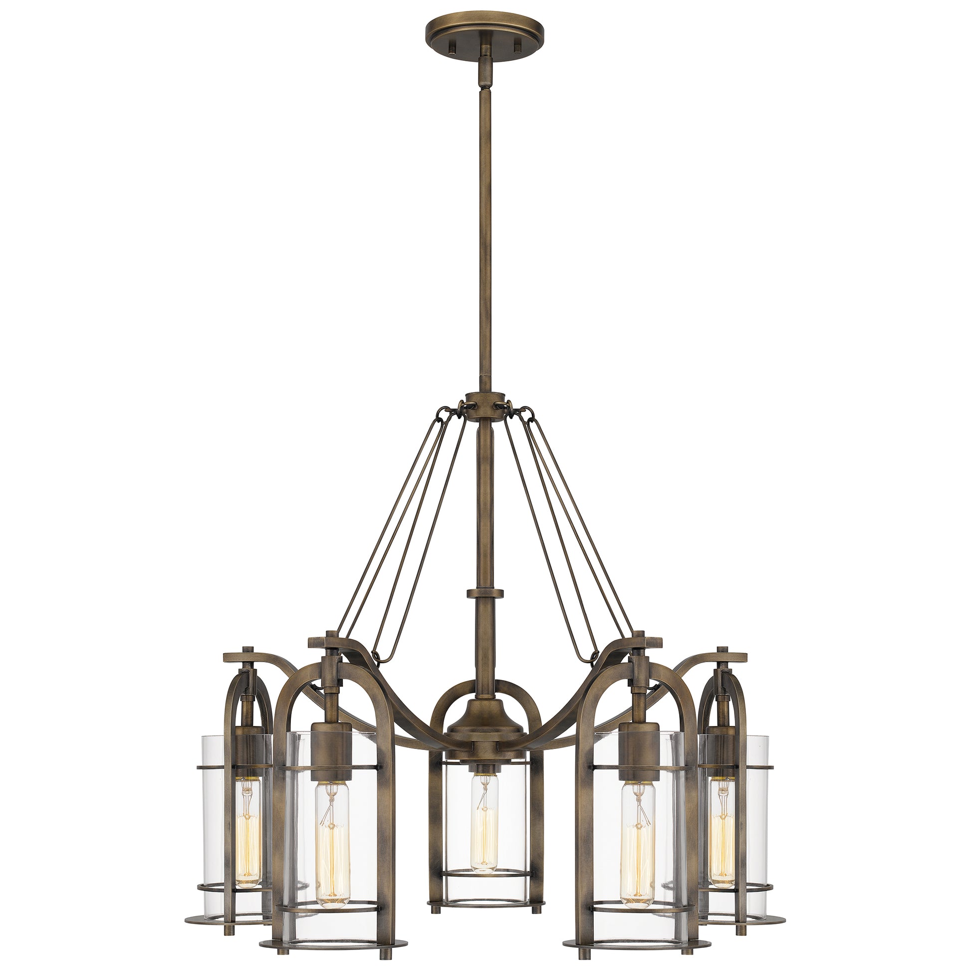 Quoizel Toscana 5 Light Chandelier, Statuary Bronze/Clear - TOS5026SU