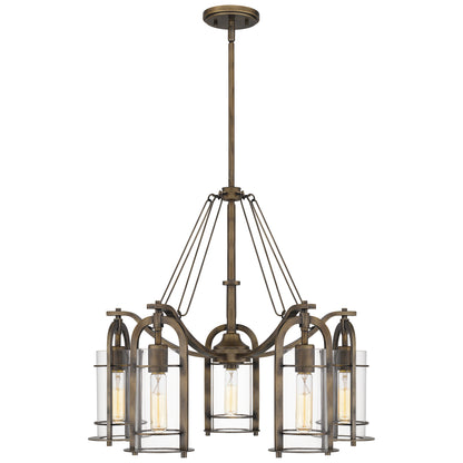 Quoizel Toscana 5 Light Chandelier, Statuary Bronze/Clear - TOS5026SU