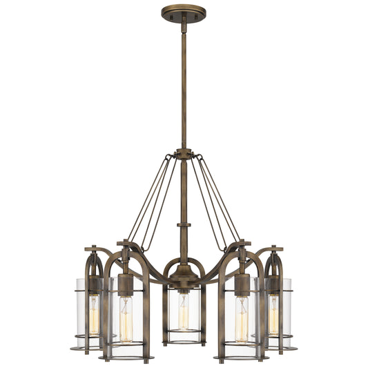 Quoizel Toscana 5 Light Chandelier, Statuary Bronze/Clear - TOS5026SU