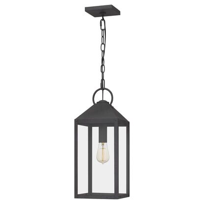 Quoizel Thorpe 1 Light Mini Pendant, Mottled Black/Clear Tempered - TPE1508MB