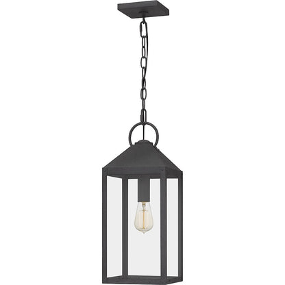 Quoizel Thorpe 1 Light Outdoor Hanging Lantern, Mottled Black