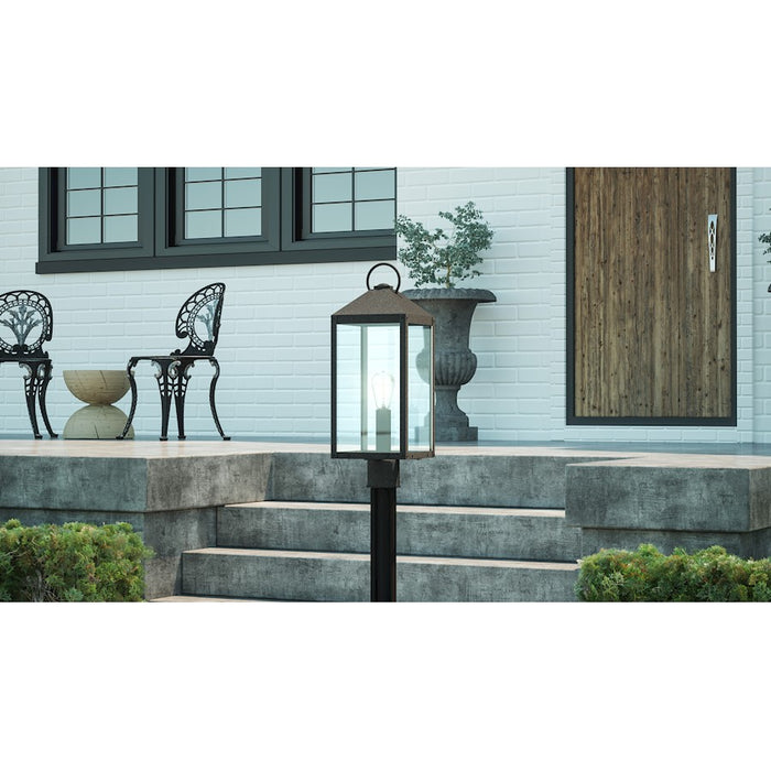 Quoizel Thorpe 1 Light Outdoor Post Lantern, Mottled Black