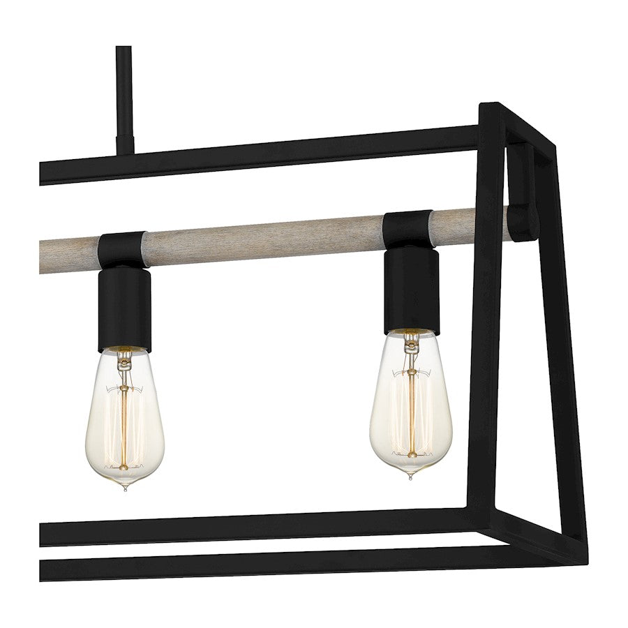 Quoizel Tippet 5 Light Chandelier Light, Matte Black