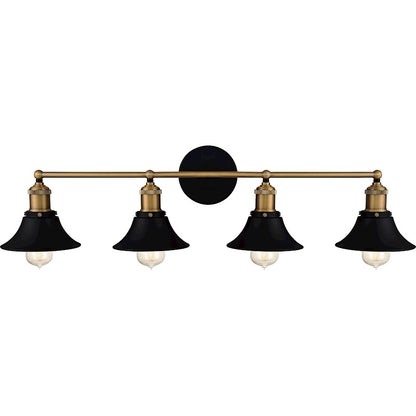 4 Light Bathroom Vanity Light, Matte Black