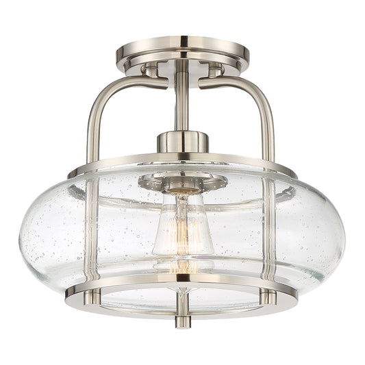 Quoizel Trilogy Semi-Flush Mount, 1 Light, Brushed Nickel