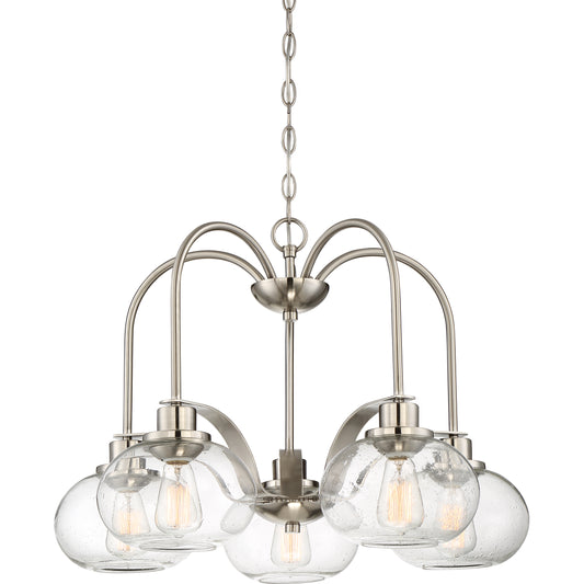 Quoizel Trilogy Dinette Chandelier, 5 Light, Brushed Nickel