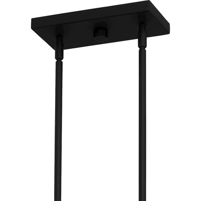 Quoizel Tuthill 6 Light Island Light, Matte Black/Clear Water Glass