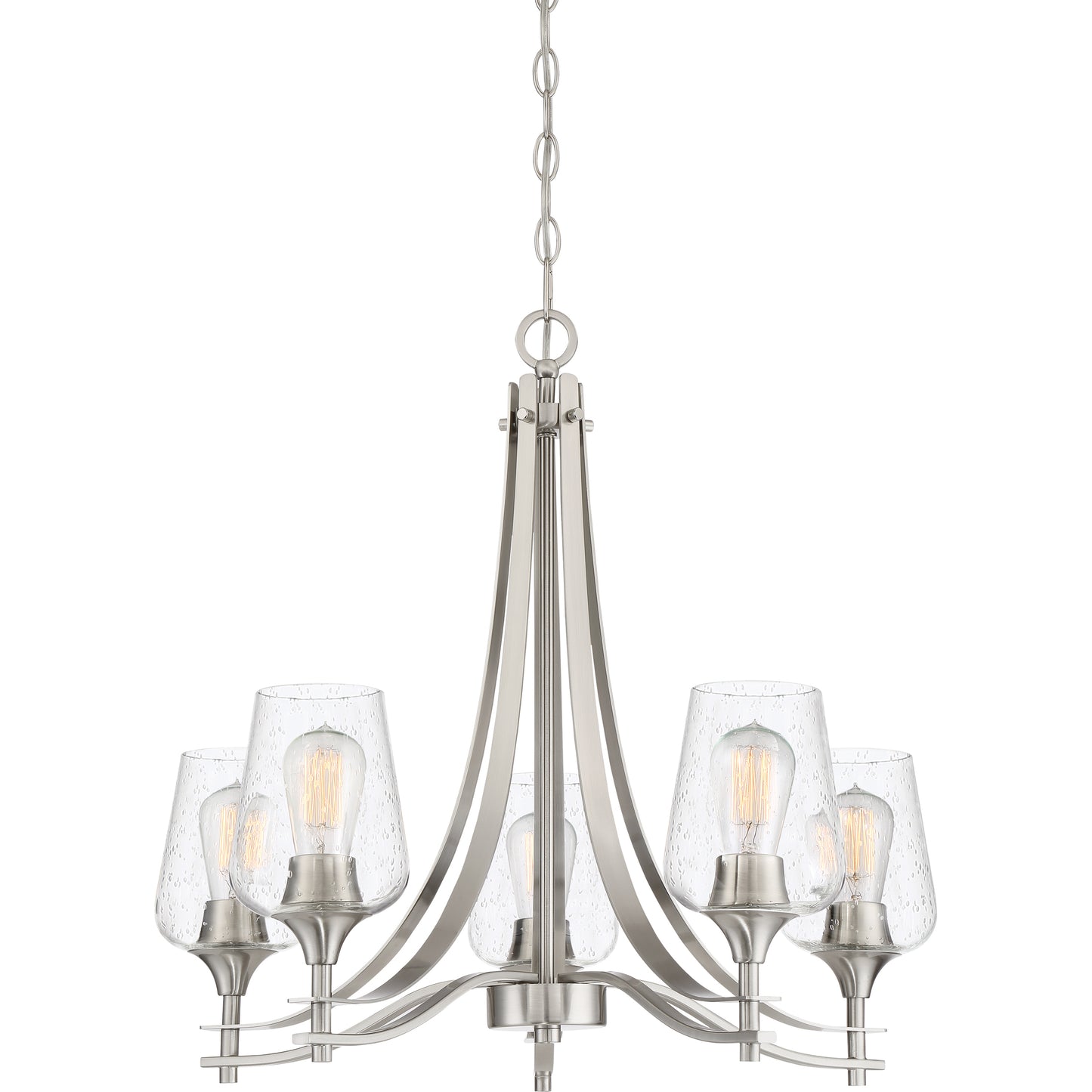 Quoizel 5 Light Towne Chandelier, Brushed Nickel