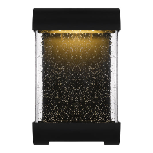 Quoizel Townes Outdoor Lantern, Matte Black/Clear Seeded - TWN8406MBK