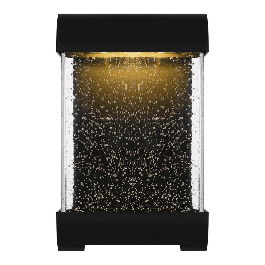 Quoizel Townes Outdoor Lantern, Matte Black/Clear Seeded