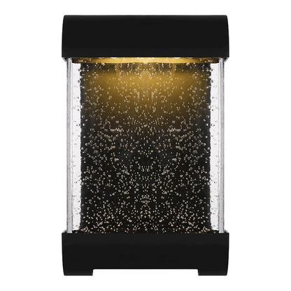 Quoizel Townes Outdoor Lantern, Matte Black/Clear Seeded