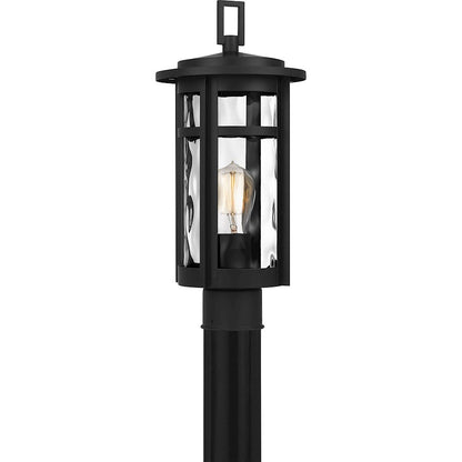 Quoizel Uma 1 Light Outdoor Post Lantern, Matte Black