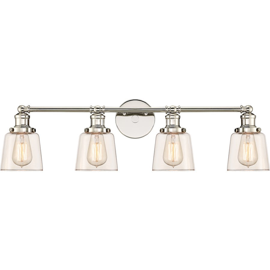 Union Bathroom Vanity Light, Polished Nickel