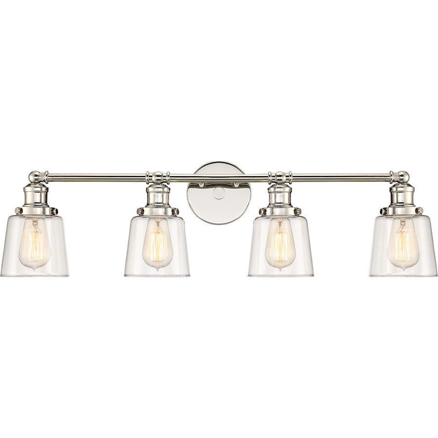 Union Bathroom Vanity Light, Polished Nickel