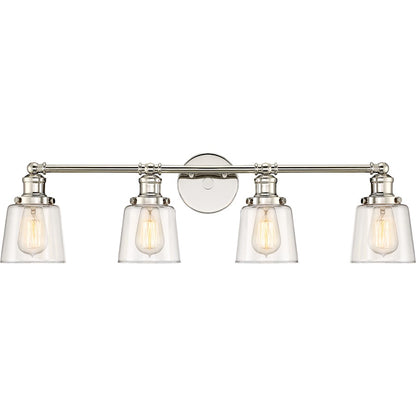 Union Bathroom Vanity Light, Polished Nickel