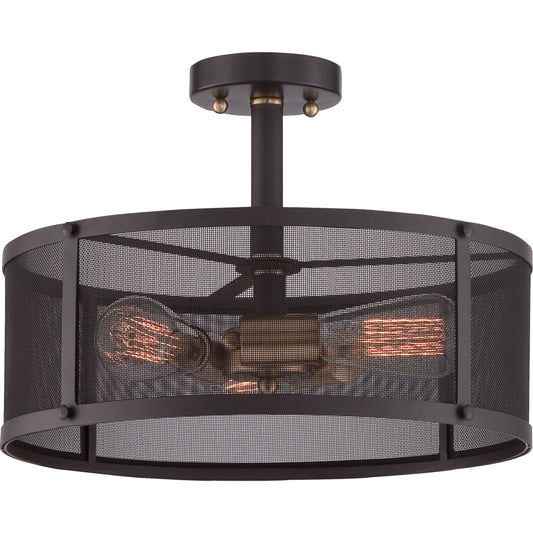 Quoizel Union Station Semi-Flush Mount, Western Bronze