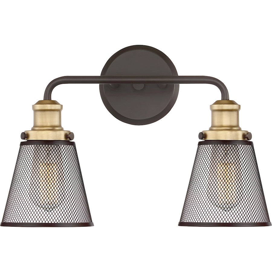 2 Light Vault Bathroom Vanity Light Western Bronze