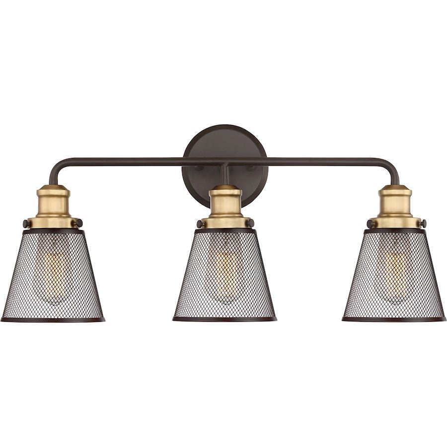 3 Light Vault Bathroom Vanity Light Western Bronze