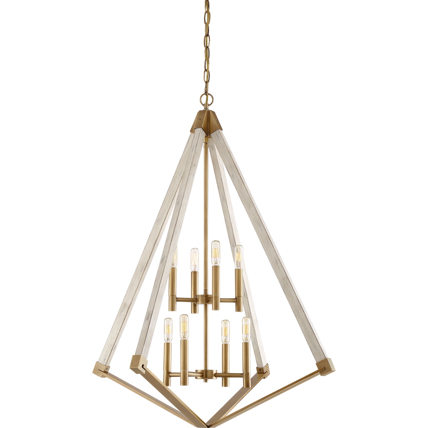 Quoizel 8 Light View Point Foyer Piece, Weathered Brass