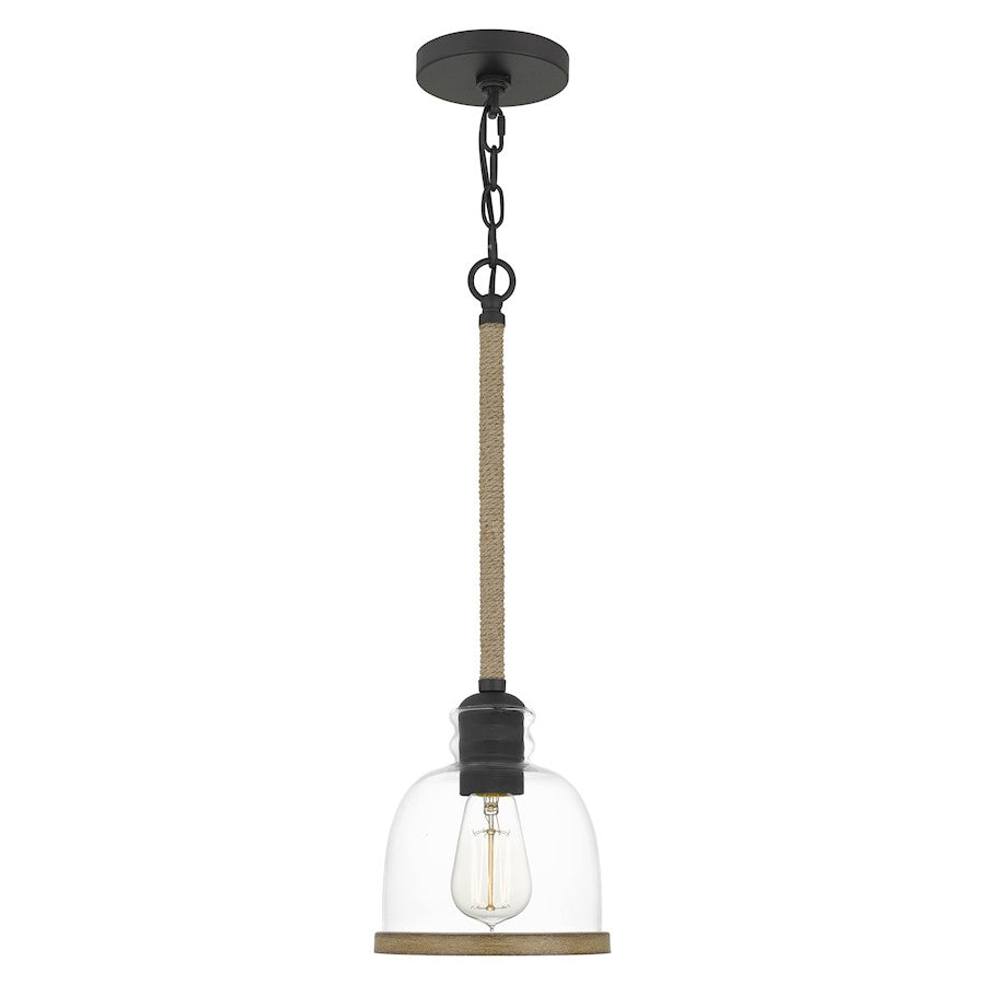 Quoizel Wagner 1 Light Mini Pendant, Matte Black - WAG1507MBK