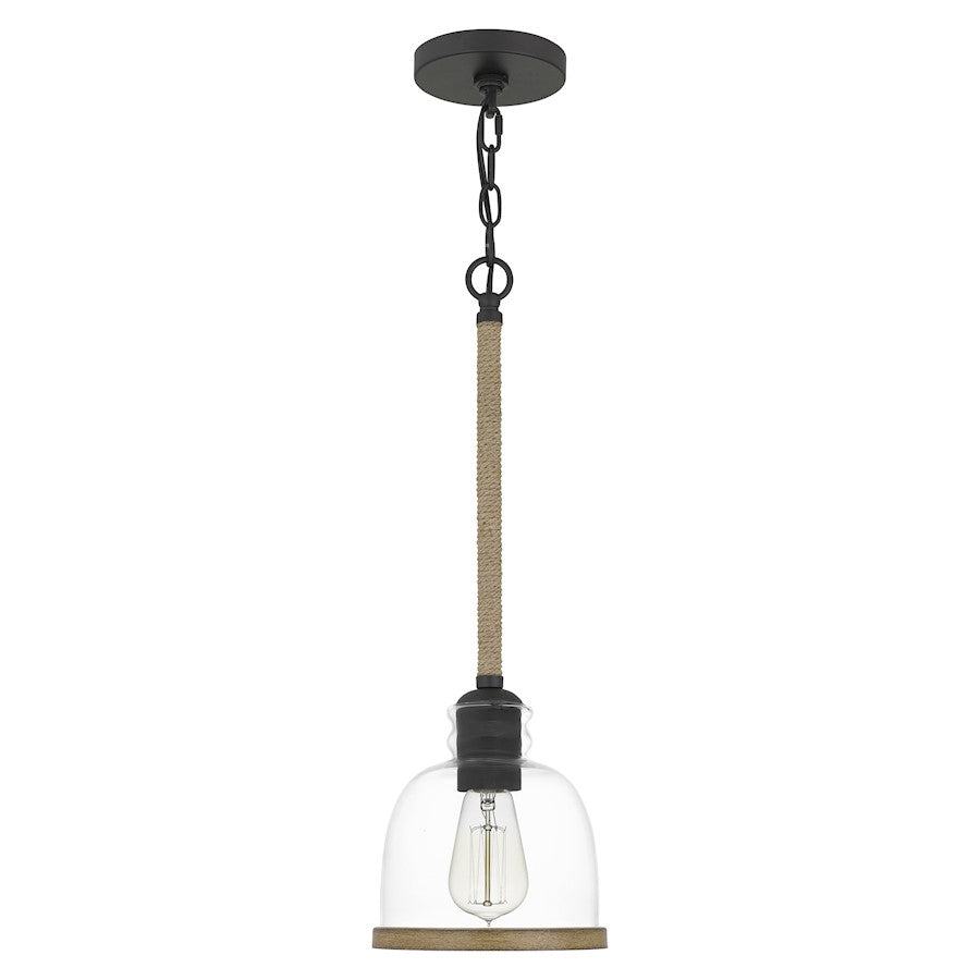 1 Light Mini Pendant, Matte Black