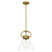 Quoizel Webster 1 Light Mini Pendant, Weathered Brass/Clear - WBS1512WS