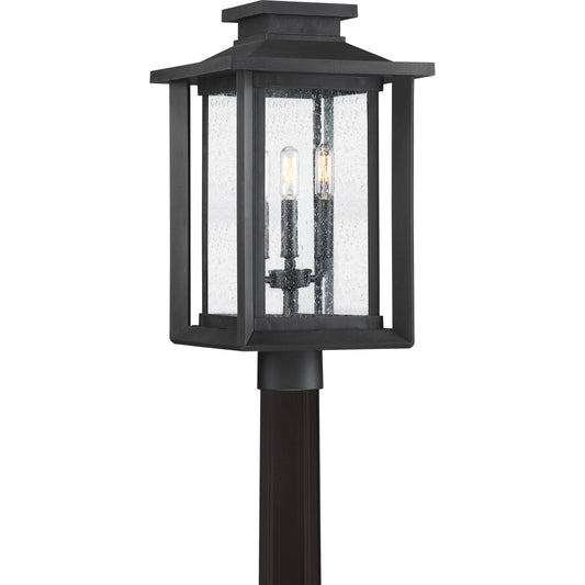 Quoizel Wakefield Outdoor Post Lantern, Earth Black