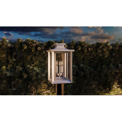 Quoizel Wakefield 3 Light Outdoor Post Lantern, White Lustre