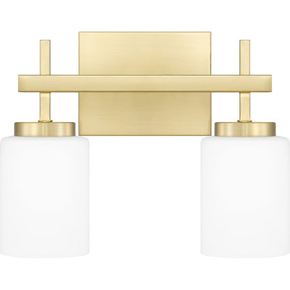 Quoizel Wilburn 2 Light Bath Light, Satin Brass/Opal Etched - WLB8613Y