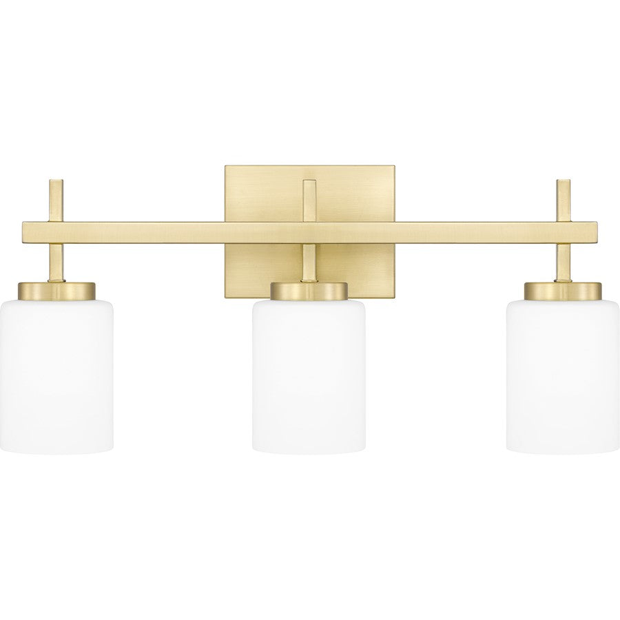 3 Light Bathroom Vanity Light, Opal Etched