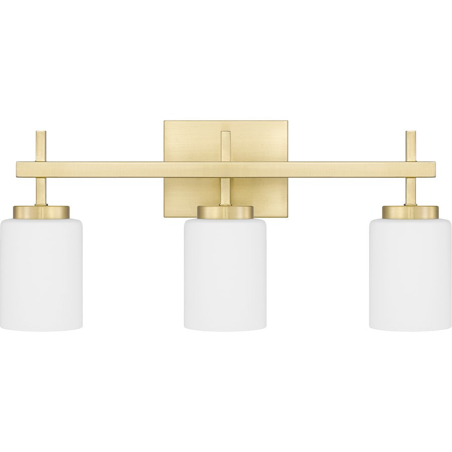 3 Light Bathroom Vanity Light, Opal Etched