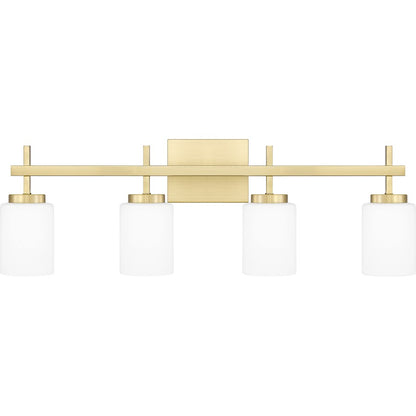 Quoizel Wilburn 4 Light Bath Light, Satin Brass/Opal Etched - WLB8631Y