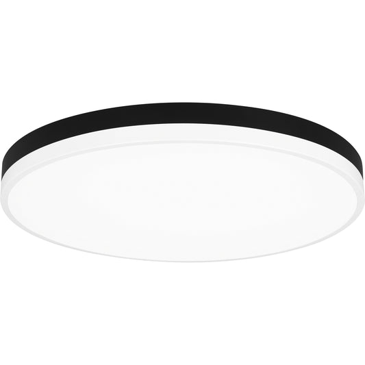 Quoizel Weldin LED 11" Flush Mount, Black White/White Acrylic - WLN1611MBKW