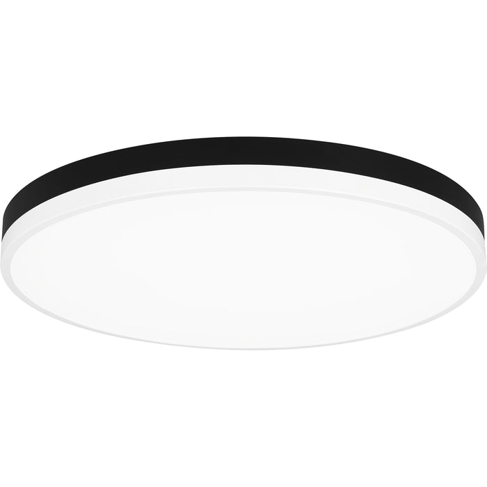 Quoizel Weldin LED 11" Flush Mount, Black White/White Acrylic - WLN1611MBKW
