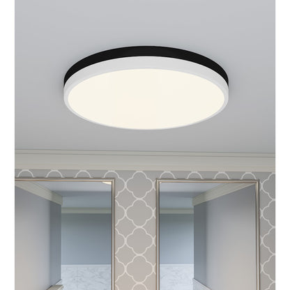 Quoizel Weldin LED 15" Flush Mount, Matte Black Gold/White Acrylic - WLN1615MBKG