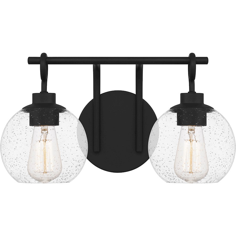 2 Light Bathroom Vanity Light, Matte Black