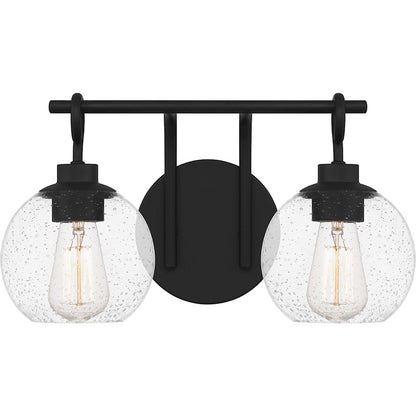 2 Light Bathroom Vanity Light, Matte Black