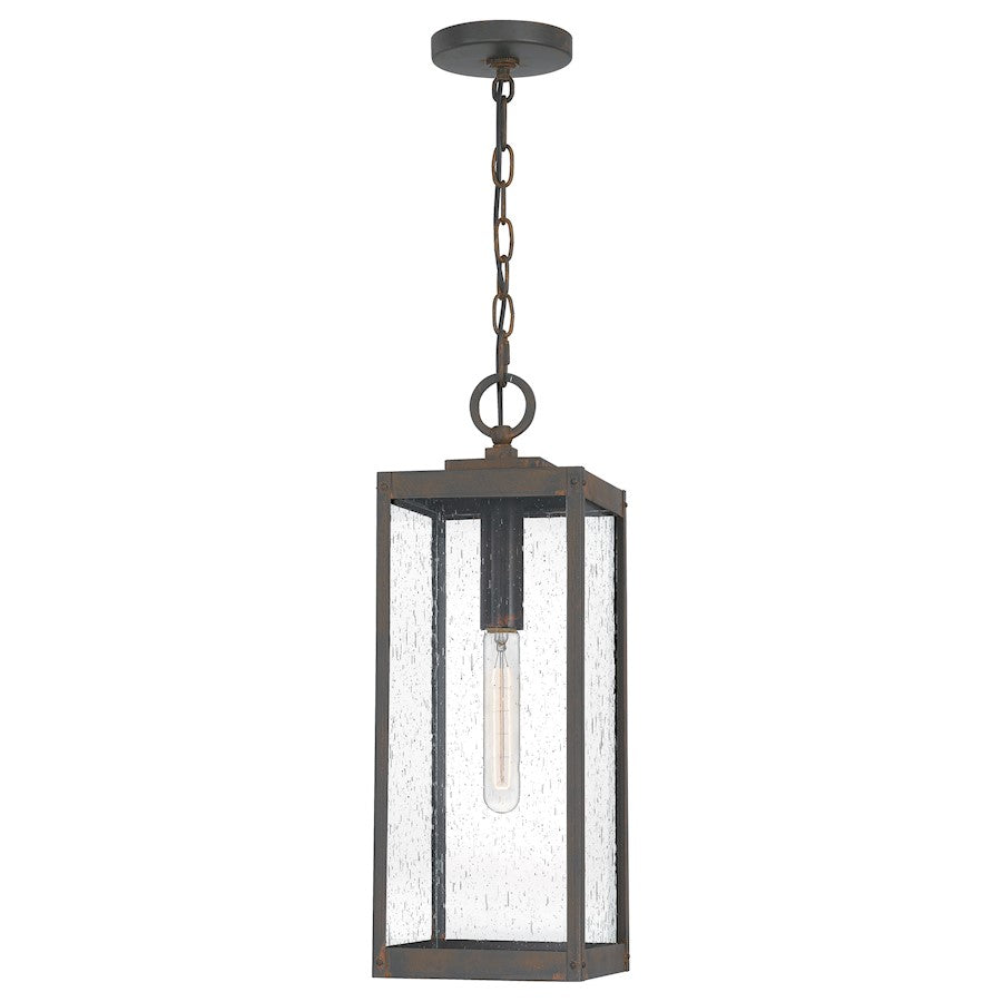 Quoizel Westover 1 Light Mini Pendant, Industrial Bronze/Seeded - WVR1507IZ