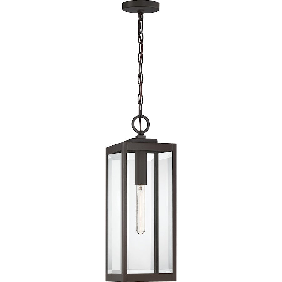 Quoizel Westover 1 Light Mini Pendant, Bronze/Clear Beveled - WVR1507WT