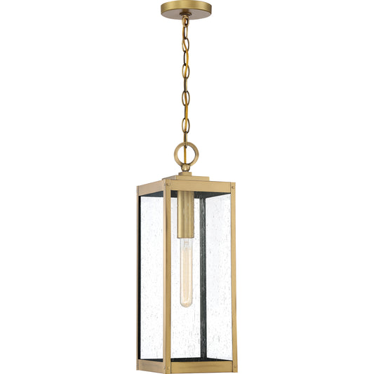 Quoizel Westover 1 Light Outdoor Hanging Lantern, Antique Brass