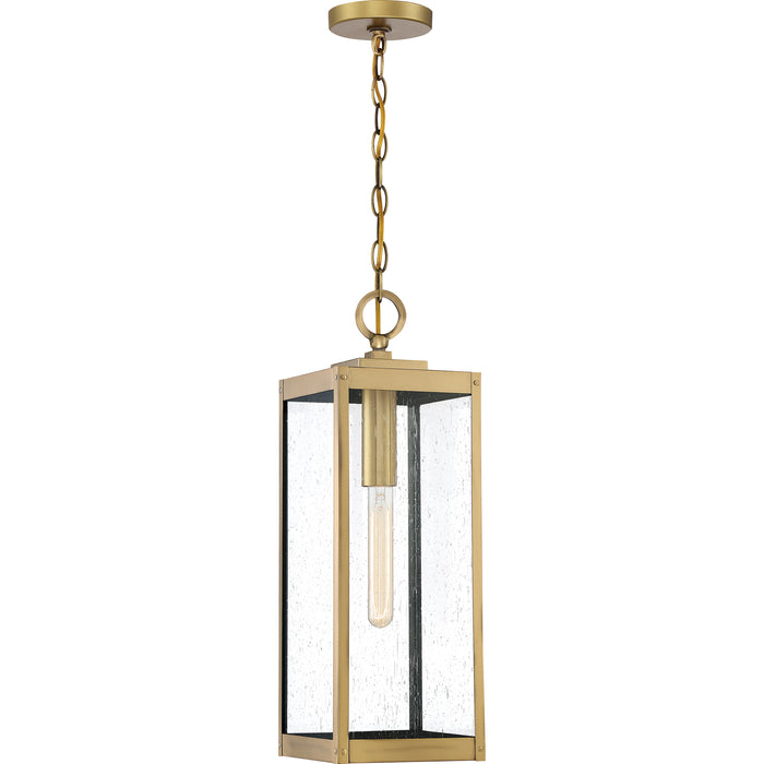 Quoizel Westover 1 Light Outdoor Hanging Lantern, Antique Brass